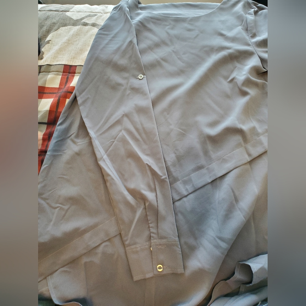 Grey asymmetrical dress shirt